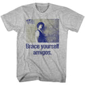 Bill And Ted-Brace Yourself-Gray Heather Adult S/S Tshirt - Coastline Mall