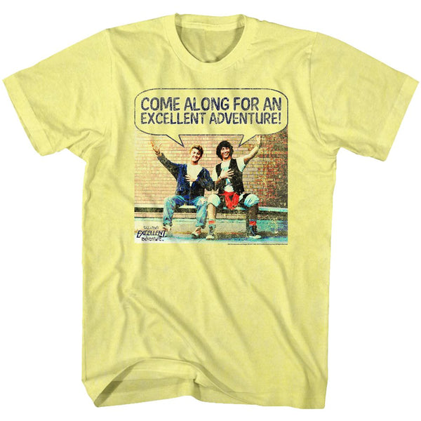 Bill And Ted-Come Along-Yellow Heather Adult S/S Tshirt - Coastline Mall