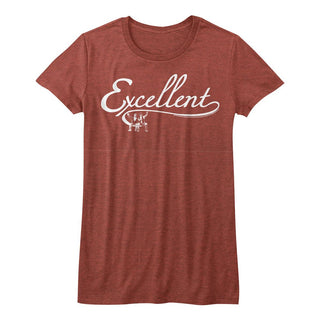 Bill And Ted-Excellent-Red Heather Ladies Bella S/S Tshirt - Coastline Mall