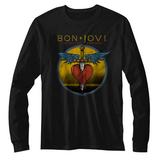 Bon Jovi Bad Name Logo Black Adult Long Sleeve T-Shirt tee - Coastline Mall