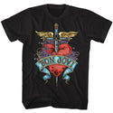 Bon Jovi-Heart-Black Adult S/S Tshirt - Clothing, Shoes & Accessories:Men's Clothing:T-Shirts - Coastline Mall