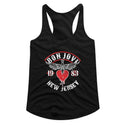 Bon Jovi-NJ 1983-Black Ladies Racerback - Clothing, Shoes & Accessories:Women's Clothing:T-Shirts - Coastline Mall