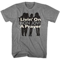 Bon Jovi-Livin On A Prayer-Graphite Heather Adult S/S Tshirt - Clothing, Shoes & Accessories:Men's Clothing:T-Shirts - Coastline Mall