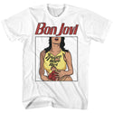 Bon Jovi-Slippery When Wet-White Adult S/S Tshirt - Clothing, Shoes & Accessories:Men's Clothing:T-Shirts - Coastline Mall