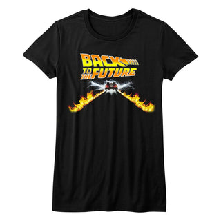 Back To The Future-Btf Car-Black Ladies S/S Tshirt - Coastline Mall