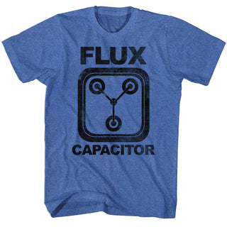 Back To The Future - Flux Logo Royal Heather Adult Short Sleeve T-Shirt tee - Coastline Mall