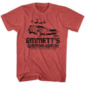 Back To The Future-Emmett's-Red Heather Adult S/S Tshirt - Coastline Mall