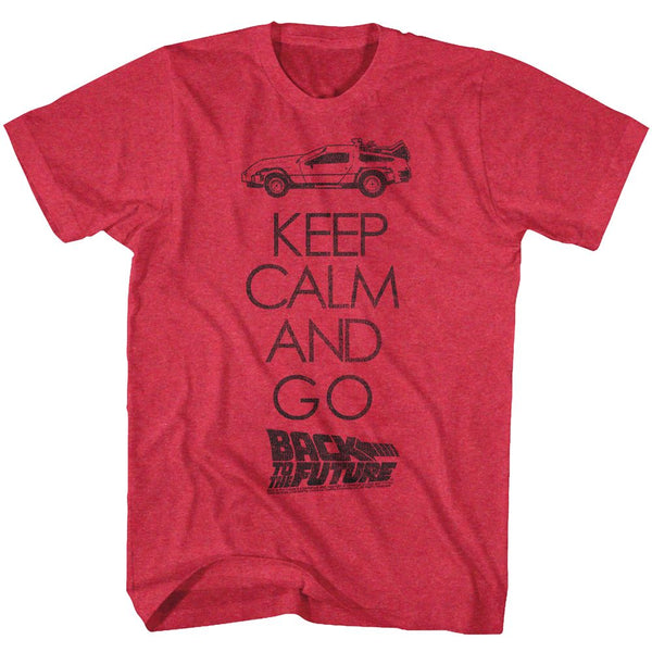 Back To The Future-Keep Calm-Cherry Heather Adult S/S Tshirt - Coastline Mall