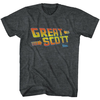 Back To The Future-Great Scott-Black Heather Adult S/S Tshirt - Coastline Mall