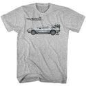 Back To The Future-Delorean-Gray Heather Adult S/S Tshirt - Coastline Mall