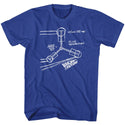 Back To The Future-Flux Sketch-Royal Adult S/S Tshirt - Coastline Mall