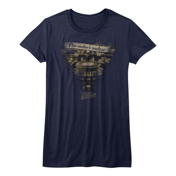 Back To The Future-Very Elaborate-Navy Ladies S/S Tshirt - Coastline Mall