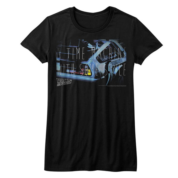 Back To The Future-Some Serious Style-Black Ladies S/S Tshirt - Coastline Mall