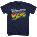 Back To The Future-8Bit To The Future-Navy Adult S/S Tshirt - Coastline Mall