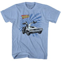 Back To The Future-Comical-Light Blue Heather Adult S/S Tshirt - Coastline Mall