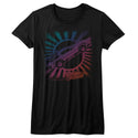 Back To The Future-Rainbow-Black Ladies S/S Tshirt - Coastline Mall
