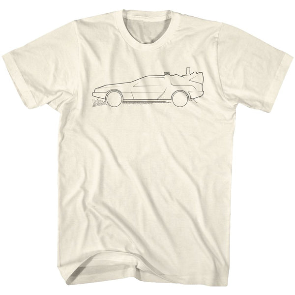 Back To The Future-Lines-Natural Adult S/S Tshirt - Coastline Mall