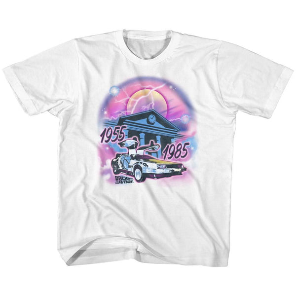 Back To The Future-Airbrush-White Toddler-Youth S/S Tshirt - Coastline Mall