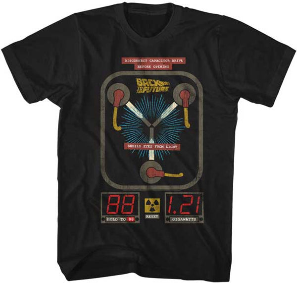 Back To The Future-Flux-Black Adult S/S Tshirt - Coastline Mall