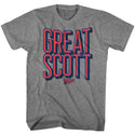 Back To The Future-Great Scott-Graphite Heather Adult S/S Tshirt - Coastline Mall
