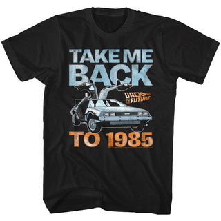 Back To The Future-Take Me Back To 1985-Black Adult S/S Tshirt - Coastline Mall