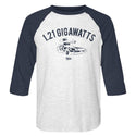 Back To The Future-1.21 Gw-White Heather/Vintage Navy Adult 3/4 Sleeve Raglan - Coastline Mall