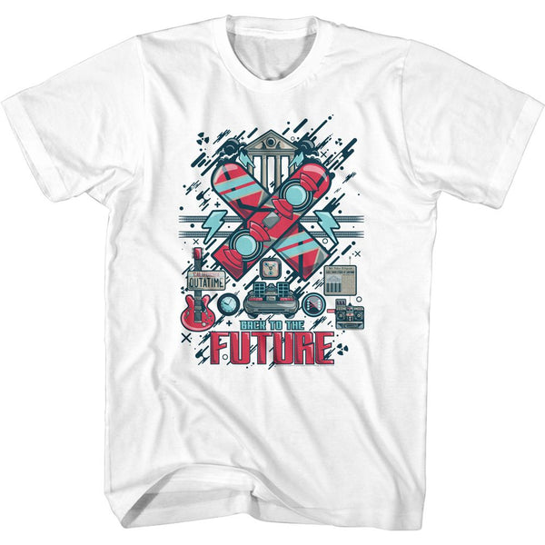 Back To The Future-Collage-White Adult S/S Tshirt - Coastline Mall