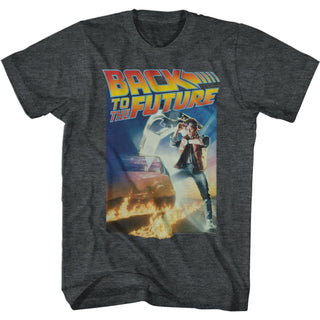Back To The Future-Poster With A Gig Logo-Black Heather Adult S/S Tshirt - Coastline Mall
