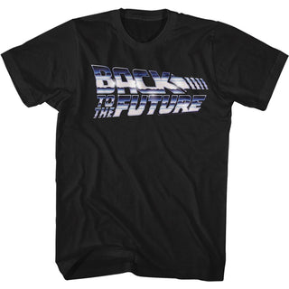 Back To The Future-Chrome To The Future-Black Adult S/S Tshirt - Coastline Mall