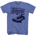 Back To The Future-BTF Halftone-Royal Heather Adult S/S Tshirt - Coastline Mall