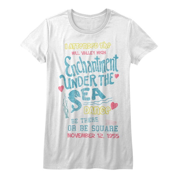 Back To The Future-Enchantment-White Ladies S/S Tshirt - Coastline Mall