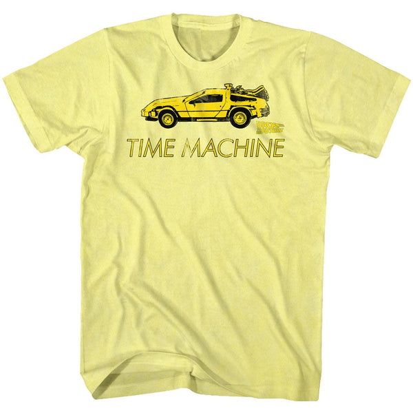 Back To The Future-Delorean-Yellow Heather Adult S/S Tshirt - Coastline Mall