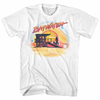 Baywatch - Airbrush | White S/S Adult T-Shirt - Coastline Mall