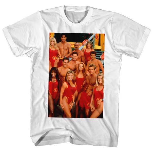 Baywatch-Groupie-White Adult S/S Tshirt - Coastline Mall