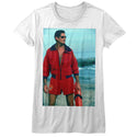 Baywatch-On The Beach-White Ladies S/S Tshirt - Coastline Mall