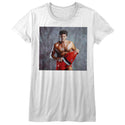 Baywatch-Hasselhoff-White Ladies S/S Tshirt - Coastline Mall