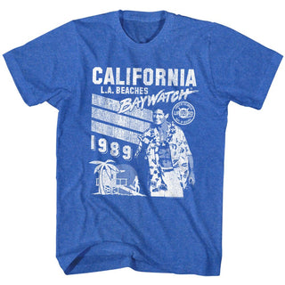 Baywatch-Baywatch-Royal Heather Adult S/S Tshirt - Coastline Mall
