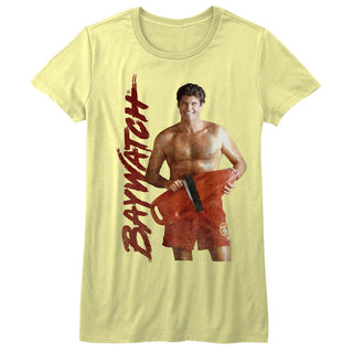 Baywatch-Dave-Yellow Heather Juniors S/S Tshirt - Coastline Mall