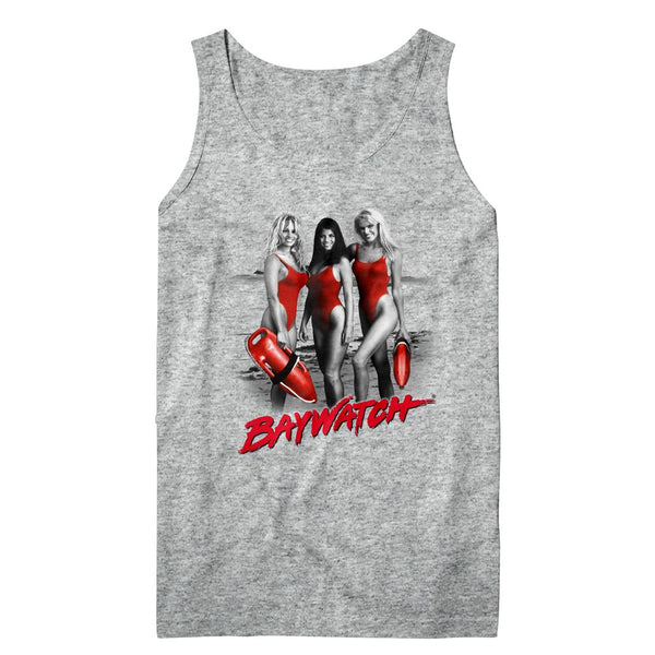 Baywatch-Red Red Red X2-Gray Heather Adult Tank - Coastline Mall