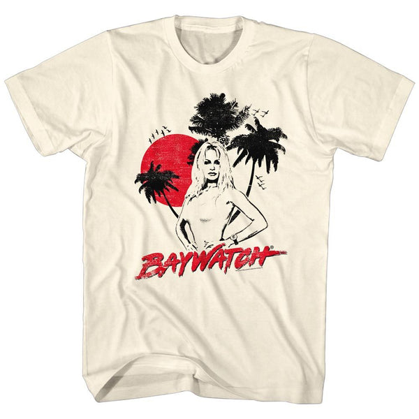 Baywatch-Sketch-Natural Adult S/S Tshirt - Coastline Mall