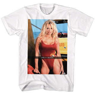 Baywatch-Beachlife-White Adult S/S Tshirt - Coastline Mall