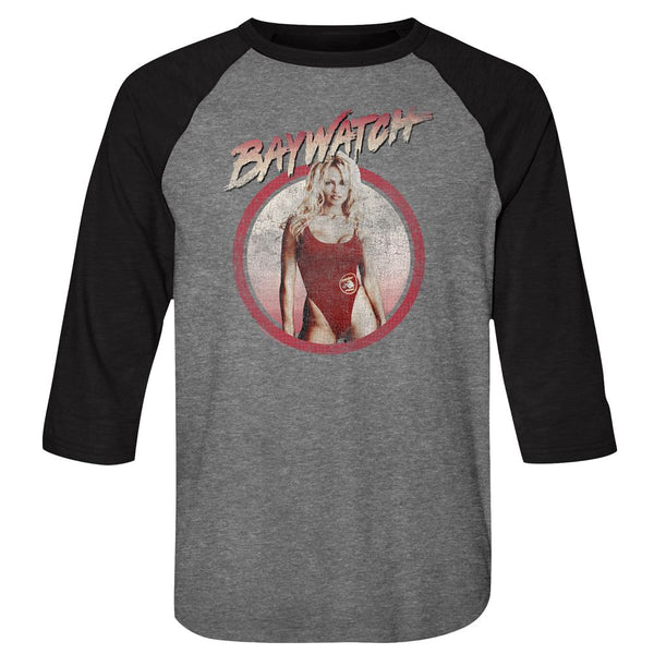 Baywatch-Vintage-Premium Heather/Vintage Black Adult 3/4 Sleeve Raglan - Coastline Mall