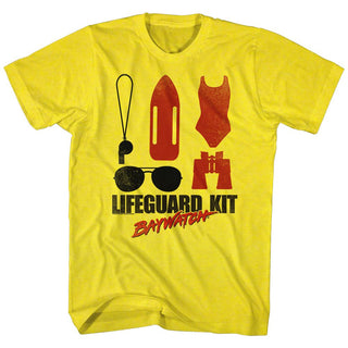 Baywatch-Lifeguard Kit-Yellow Adult S/S Tshirt - Coastline Mall