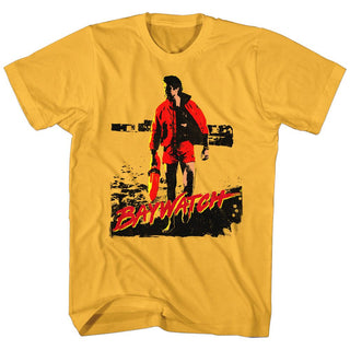 Baywatch Red Dawn Logo Ginger Adult Short Sleeve T-Shirt tee - Coastline Mall