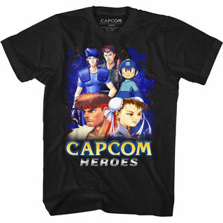 Capcom - Heroes1 | Black S/S Adult T-Shirt - Coastline Mall