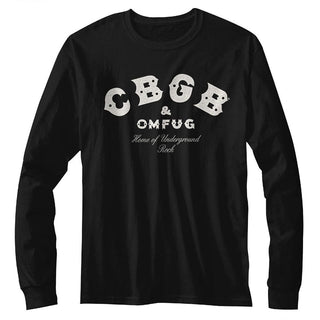 CBGB - Logo Black Long Sleeve Adult T-Shirt tee - Coastline Mall