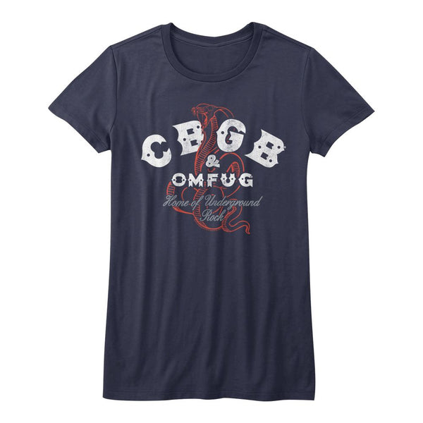 Cbgb-Snakes-Navy Ladies S/S Tshirt - Coastline Mall