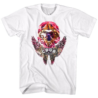 Cbgb-Faceted Skull Wings-White Adult S/S Tshirt - Coastline Mall