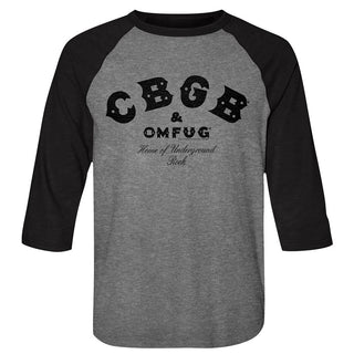 Cbgb-Cbgb Black-Premium Heather/Vintage Black Adult 3/4 Sleeve Raglan - Coastline Mall