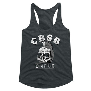 Cbgb-Dead Mohawk-Dark Gray Heather Ladies Racerback - Coastline Mall